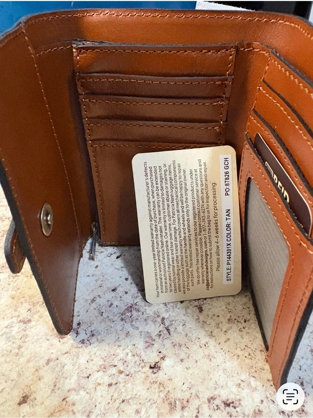 Leather  Patricia Nash Genuine Leather women Wallet - Tan